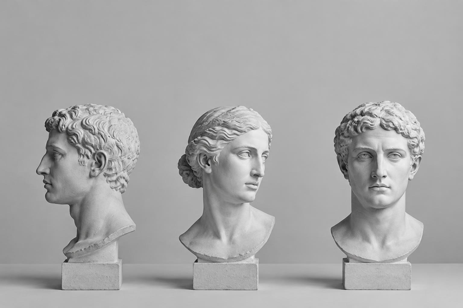 Form, expression, perspective — an editorial illustration of the study of faces.